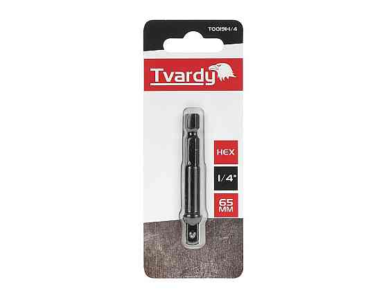 Адаптер ударний біти "Tvardy" Hex E6,3 (1/4") на тримач торцевої головки 1/4" х 65 мм Стрий