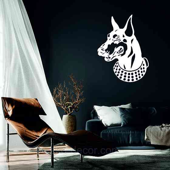 Декоративне настінне Панно «Доберман», Декор на стіну 110*84 см, Білий Київ
