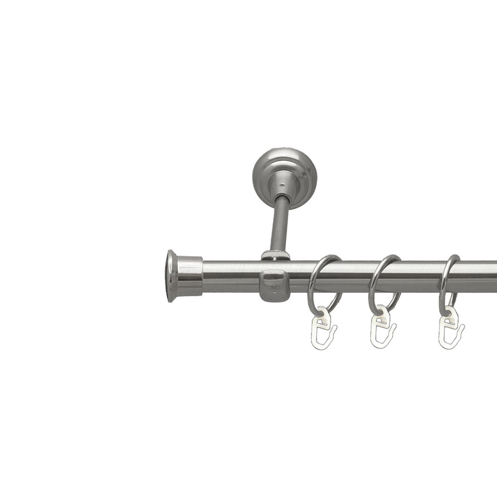 Карниз Orvit Дуо металевий однорядний відкритий Нержавіюча Сталь 19 мм 160 см (00-00015942) Львов - изображение 1