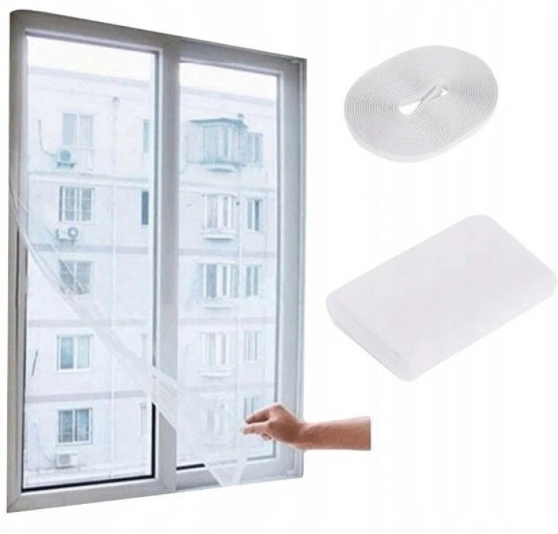 Антимоскітна сітка на вікно 150х200см на самоклеючій стрічці Вінниця - фото 1