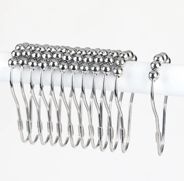 Кільця на шторку у ванну кімнату металеві у срібному кольорі 12 штук Кам'янець-Подільський - фото 1