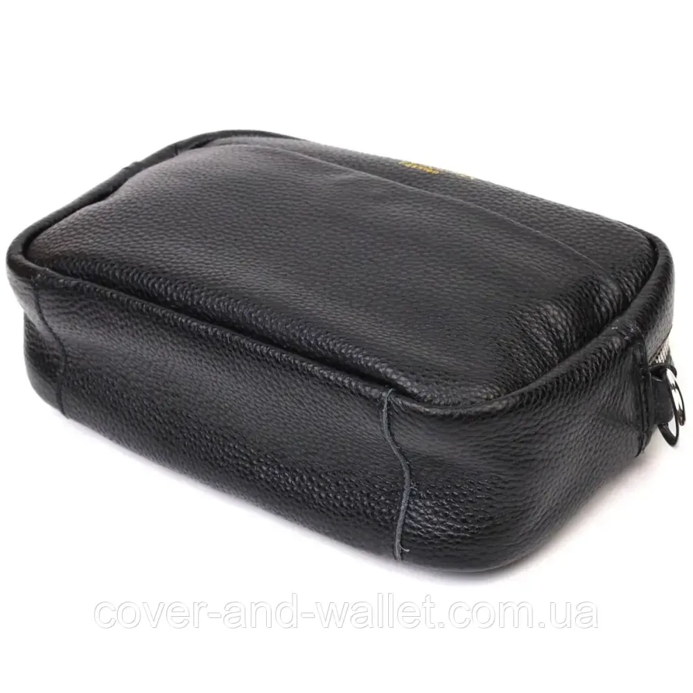 Черная женская сумка-кроссбоди из натуральной кожи Leather Collection Киев - изображение 4