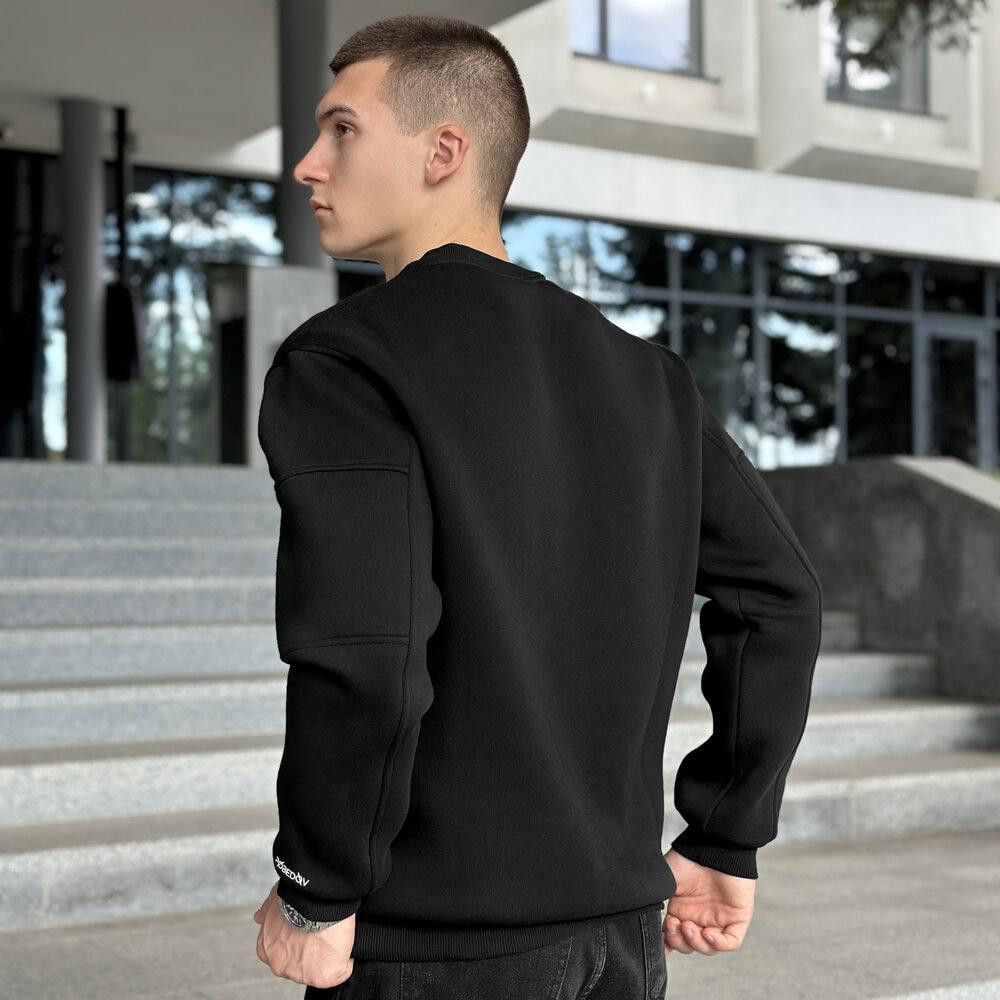 Свитшот мужской зимний однотонный чёрный Pobedov Apex Киев - изображение 7