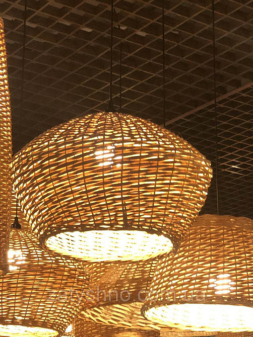 Плетеная люстра  конусная | светильник из лозы | красивая люстра плетеная Киев - изображение 1