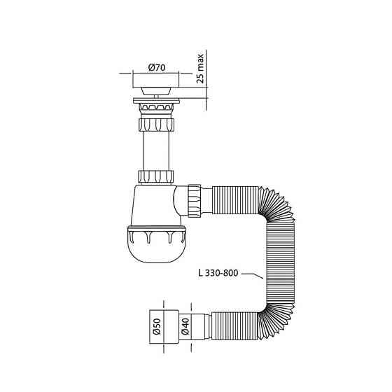 Сифон для кухні Mixxus SK-01-A 1 1/2