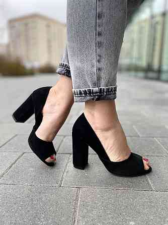 Туфлі жіночі SEE SEVEN чорні натуральна замша каблук 10 см (288/9534) Коломыя