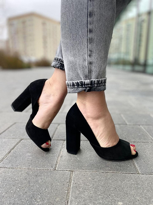 Туфлі жіночі SEE SEVEN чорні натуральна замша каблук 10 см (288/9534) Коломыя - изображение 6