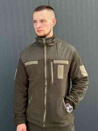 Якісна чоловіча тактична тепла кофта оливкового кольору тактична фліска для змійок Militari   WAR Львів