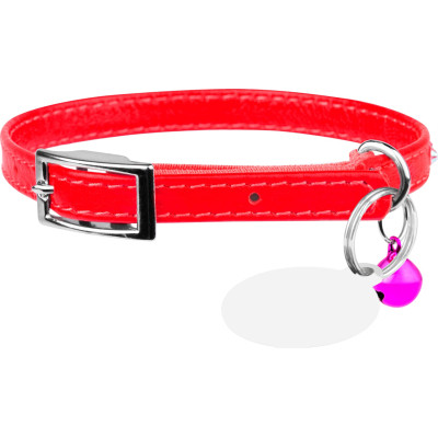 Ошейник для животных WAUDOG GLAMOUR с резинкой и стразами для кошек (красный) (32543) Винница - изображение 1