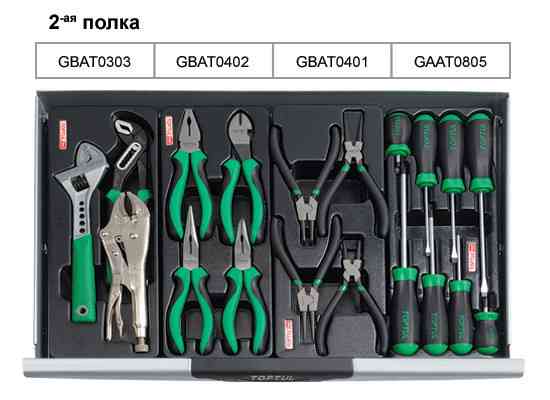 Інструментальна візок з набором інструментів TOPTUL (Pro-Line) 7 секцій 227ед. GCAJ0012 Одеса