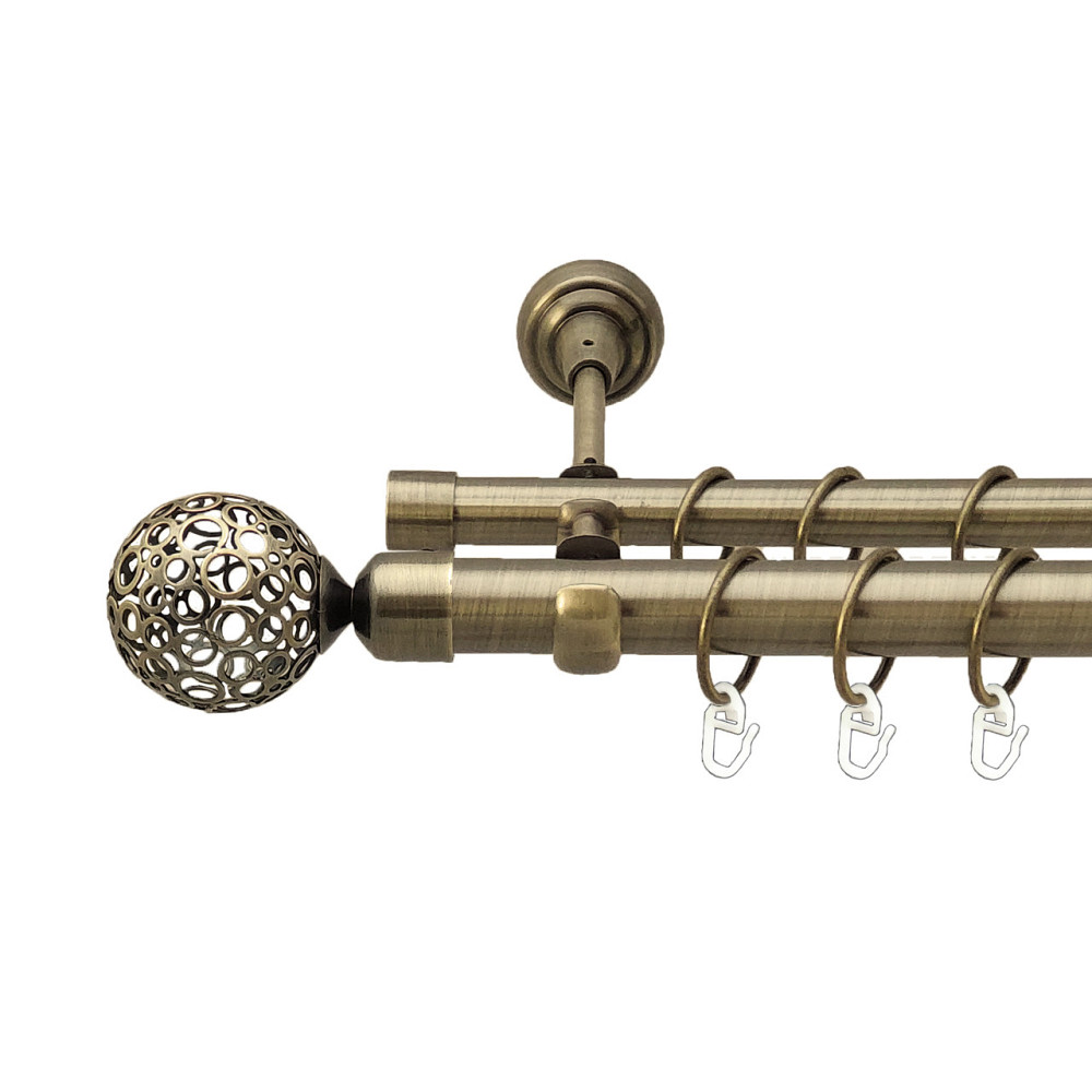 Карниз Orvit Савона металевий дворядний відкритий Антик 25\19 мм 200 см (4199081) Львів - фото 1