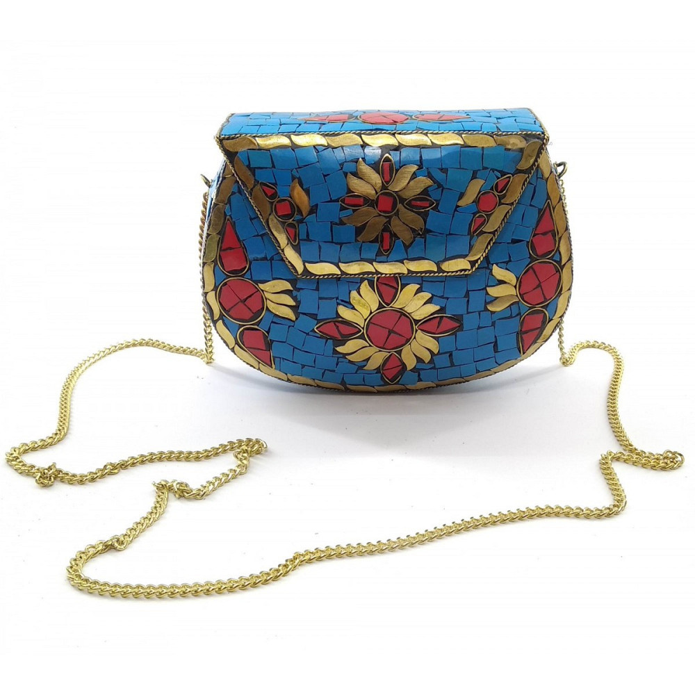 Сумочка клатч металева синя Київ - фото 1