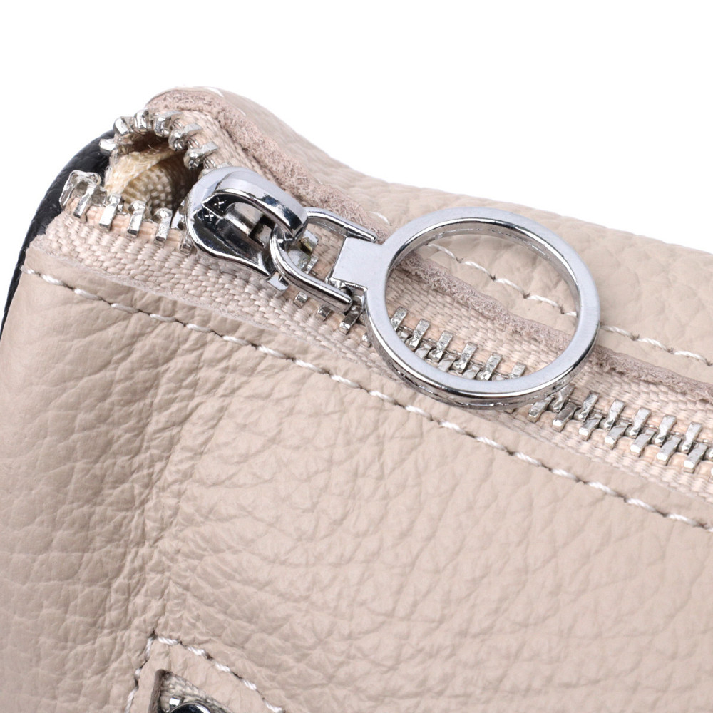 Жіноча сумка з вишивкою на лицьовій стороні з натуральної шкіри Vintage 22625 Бежева Київ - фото 8