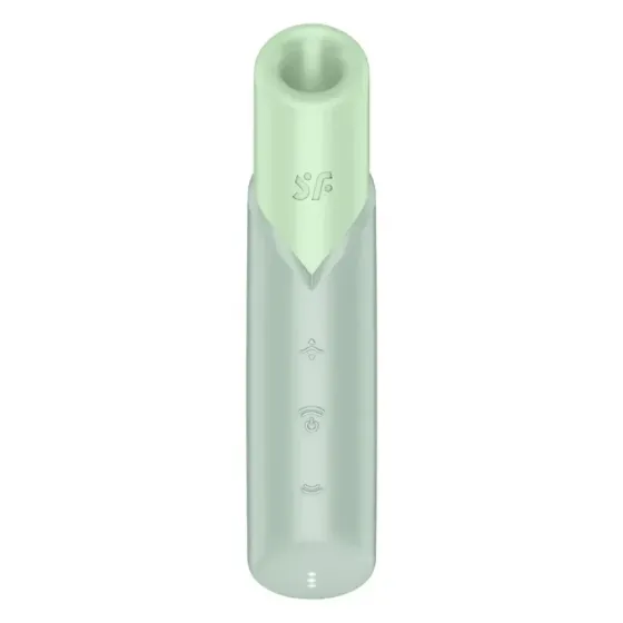 Вакуумний стимулятор Satisfyer Naughty Kiss для клітора, зелений, 12 × 2,7 см Sex Aura Київ