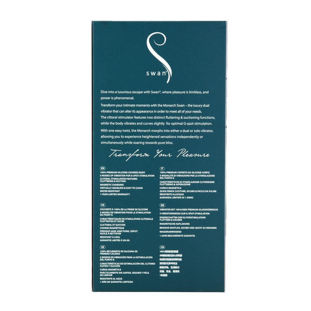 Багатофункціональний вібратор з вакуумною стимуляцією Swan The Monarch Teal Sex Aura Київ - фото 9