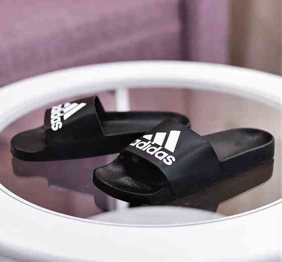 Мужские Шлёпанцы Тапочки Adidas Сланцы Адидас Чёрные (размеры: 41,42) Днепр