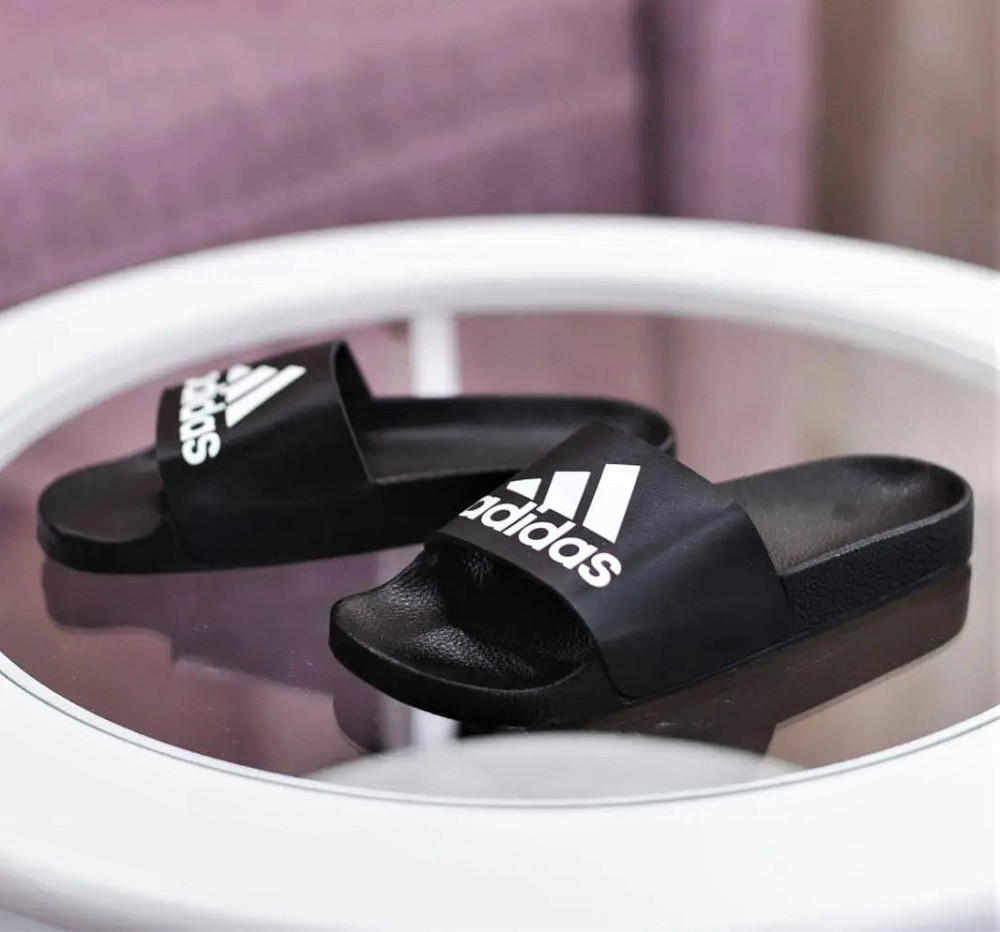 Мужские Шлёпанцы Тапочки Adidas Сланцы Адидас Чёрные (размеры: 41,42) Днепр - изображение 2