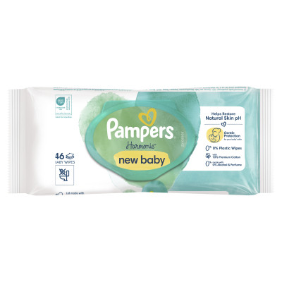 Детские влажные салфетки Pampers Harmonie New baby 46 шт (8006540815885) Винница - изображение 2