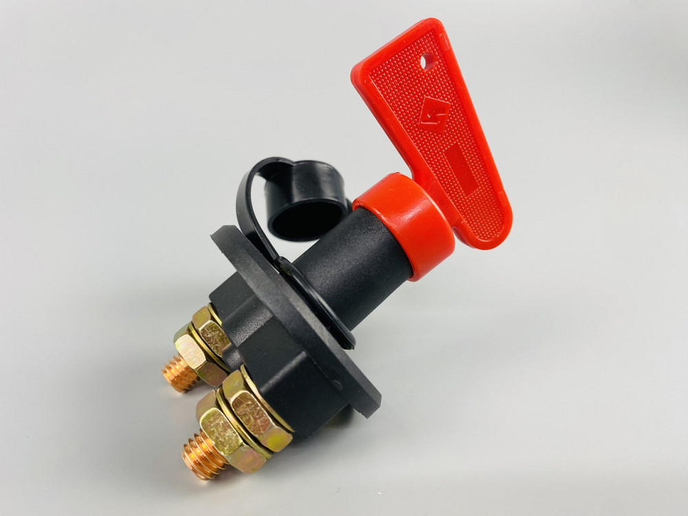 Вимикач маси універсальний, механічний 12/24 В (червона мідь) 80A. М10 — мідний болт Мукачево - фото 1