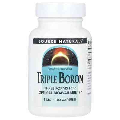 Минералы Source Naturals Бор тройной, 3 мг, Triple Boron, 100 капсул (SNS-01913) Винница