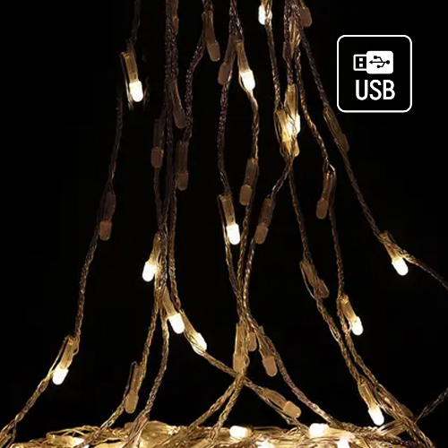 Світлодіодна гірлянда каскад 126 Led 9*1,5м 8 режимів теплий колір USB CW-G-126L91CU ColorWay Житомир - изображение 7