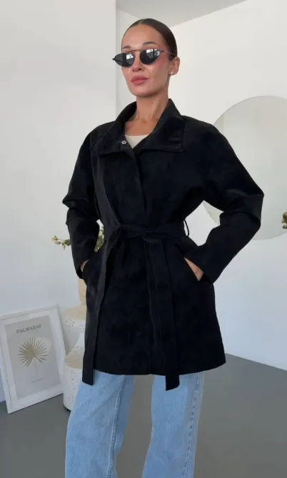 Жіночий тренч із фактурної екошкіри Vintage весна-осінь Одеса - фото 15