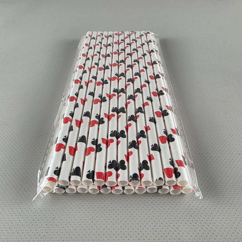Соломка трубочка паперова Ø 5 мм 20 см "Покер" 25 шт (1 пачка) Харків - фото 2