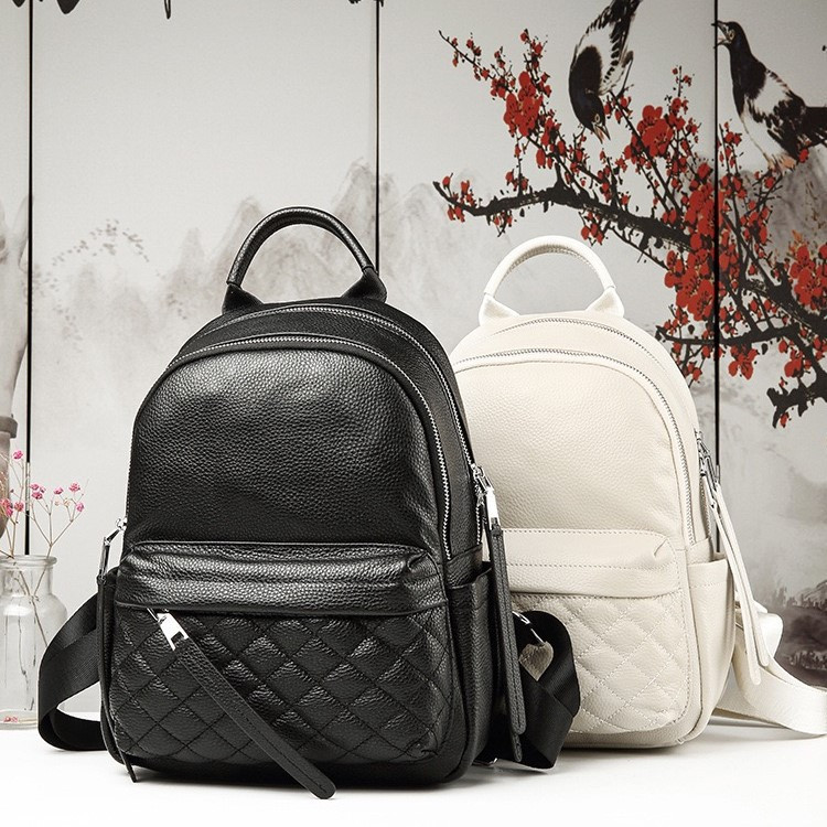 Жіночий шкіряний наплічник міський 35х26х17, рюкзак з натуральної шкіри, білий Кам'янське - фото 8