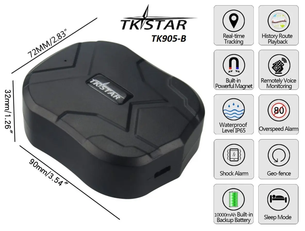 Автономный автомобильный GPS трекер TKStar TK-905B (big) 10000мАч на 180 дней + магнит Киев - изображение 4