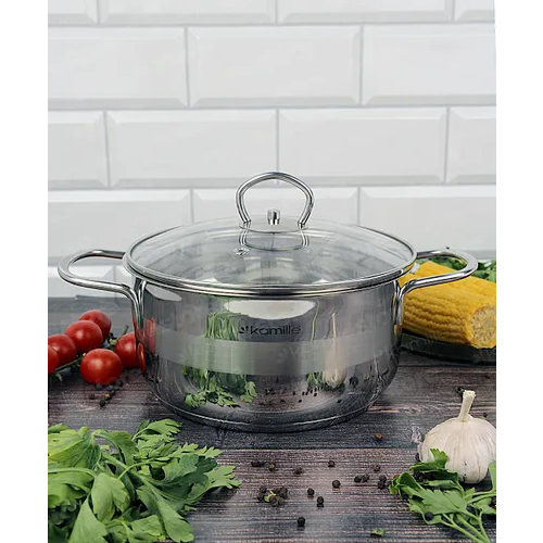Каструля нержавіюча сталь 1,5л 16*8см 5411 KAMILLE Житомир