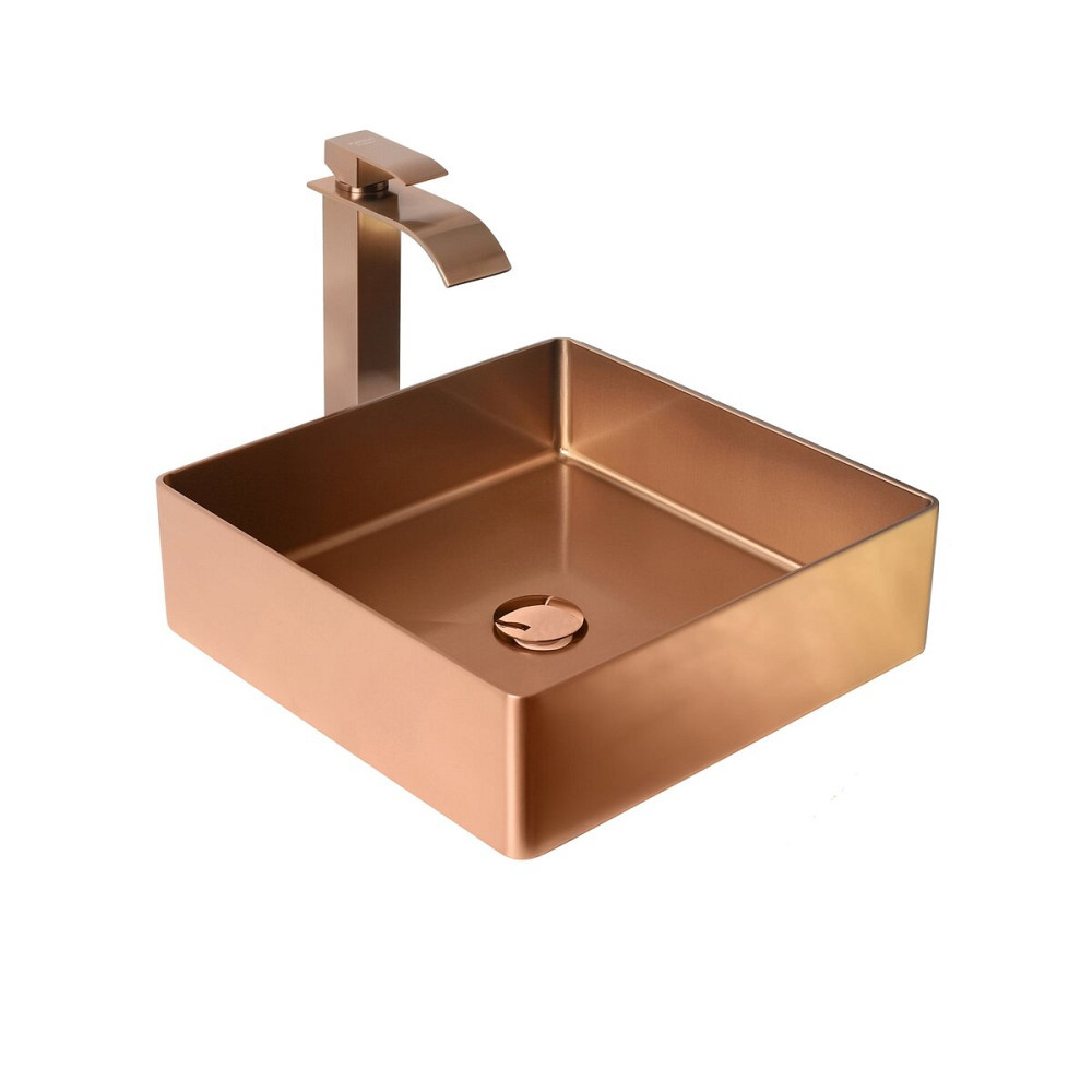 PLATINUM Умивальник Platinum Handmade PVD мідний 400x400 мм Київ - фото 5