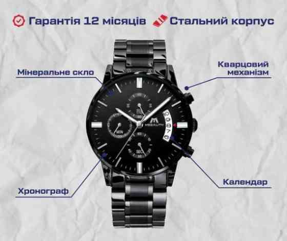Годинник чоловічий наручний MegaLith Super Nylon (2 ремінці) Чорний Київ