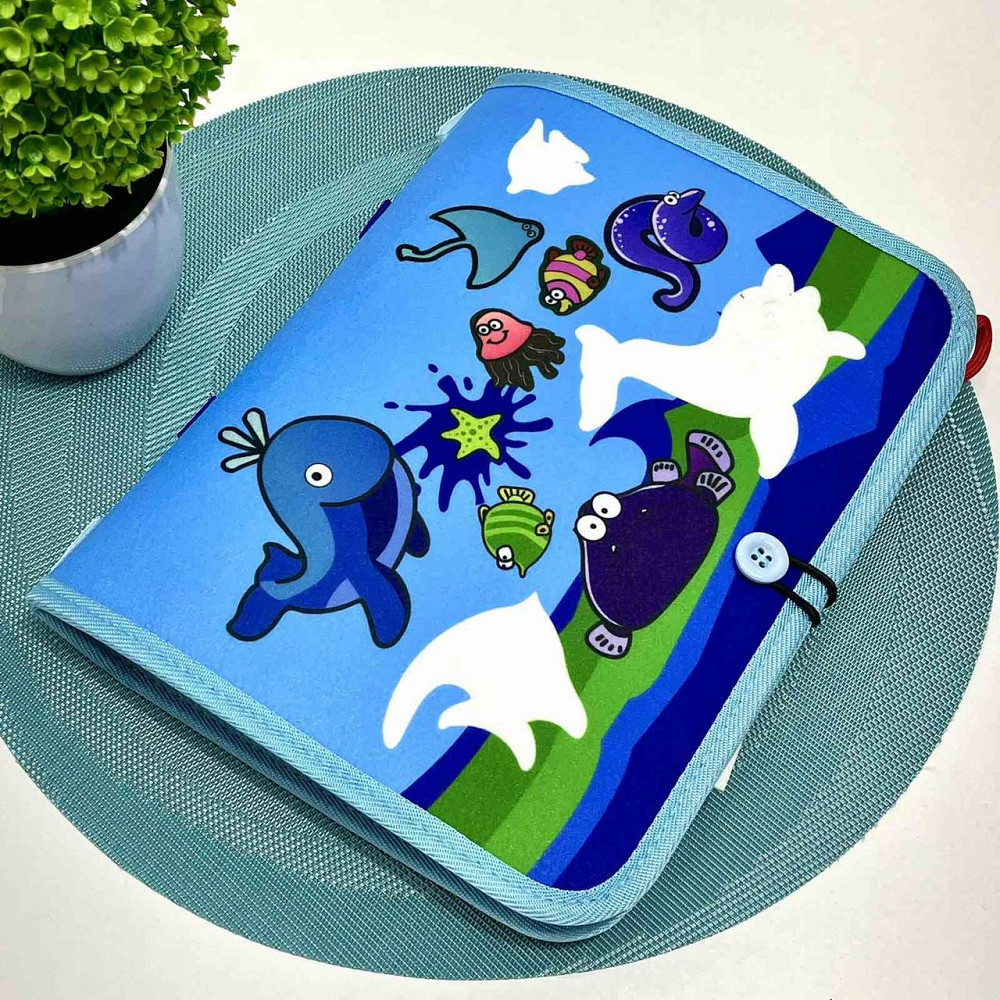 Сумочка розвиваюча тканинна з навчальними елементами Блакитна (C60512) Чернігів - фото 2