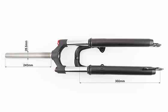 Вилка 26 "амортизаційна, без різьби 1-1/8" (28,6мм), шток 240мм, з ходом 80мм, V/Disk-brake, M Lockout, чорна ES-246- MLO Київ