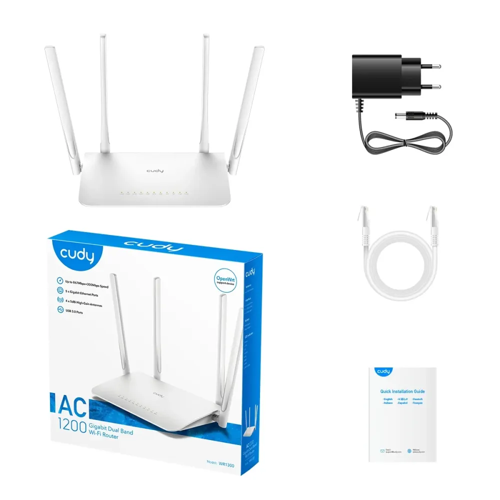 WiFi 5 Mesh-маршрутизатор Cudy WR1300 дводіапазонний гігабітний AC1200 (73-00513) Киев - изображение 4