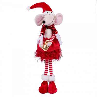 Новорічна фігурка Novogod`ko Мишеня Дівчинка в червоном, 56 см (974785) Вінниця