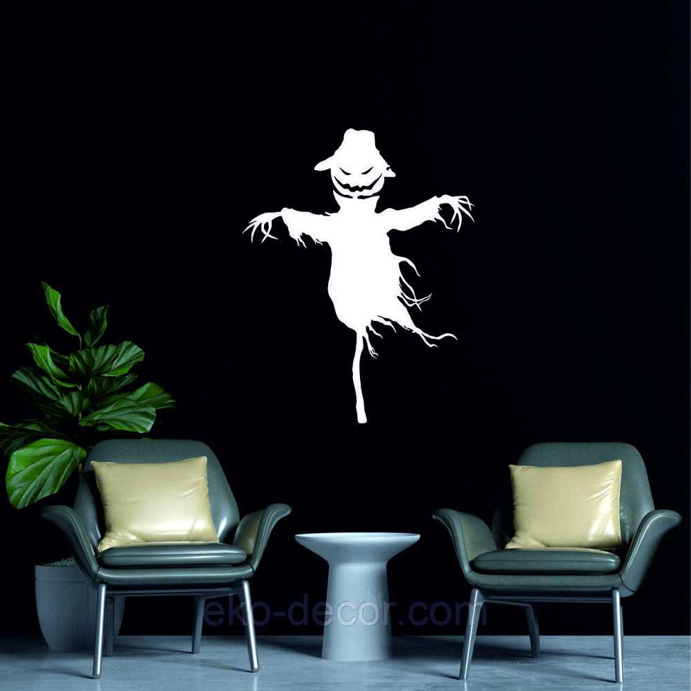 Декоративне настінне Панно «Пугало. Гелловін », Декор на стіну 90 * 71 см, Білий Київ - фото 3