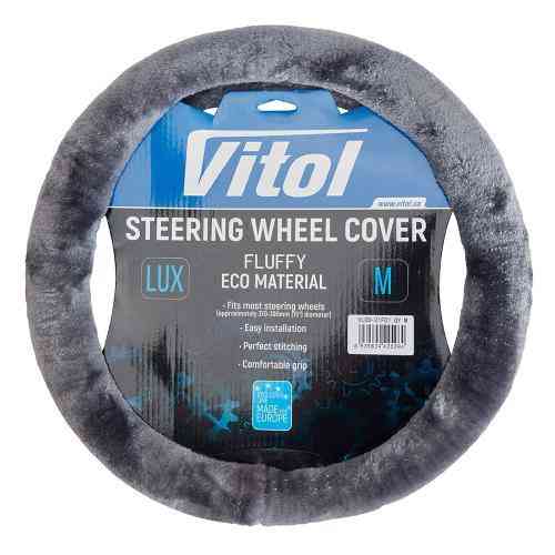 Чохол на кермо VLOD-21F01 сірий з хутра M Харків