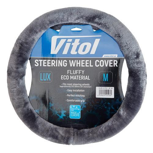 Чохол на кермо VLOD-21F01 сірий з хутра M Харків - фото 2