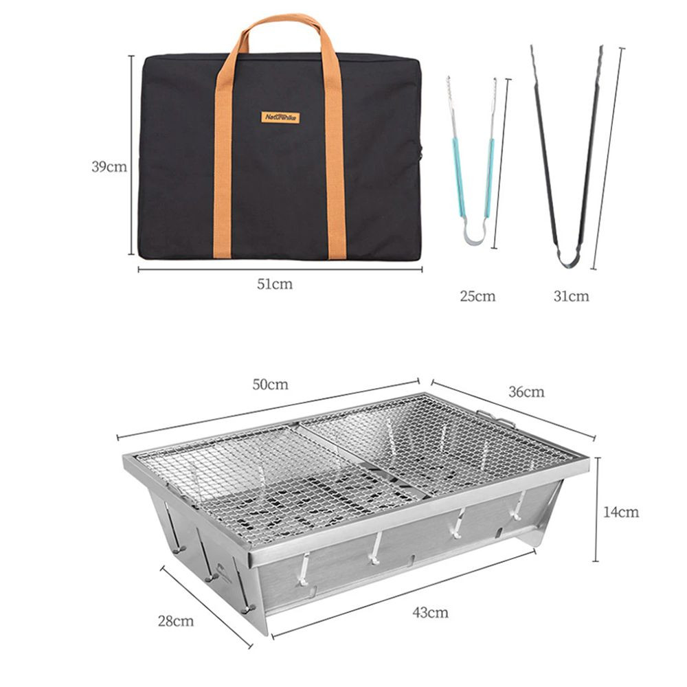 Гриль портативний Naturehike Picnic BBQ Grill NH20CJ006, р-р L, сталь Київ - фото 3