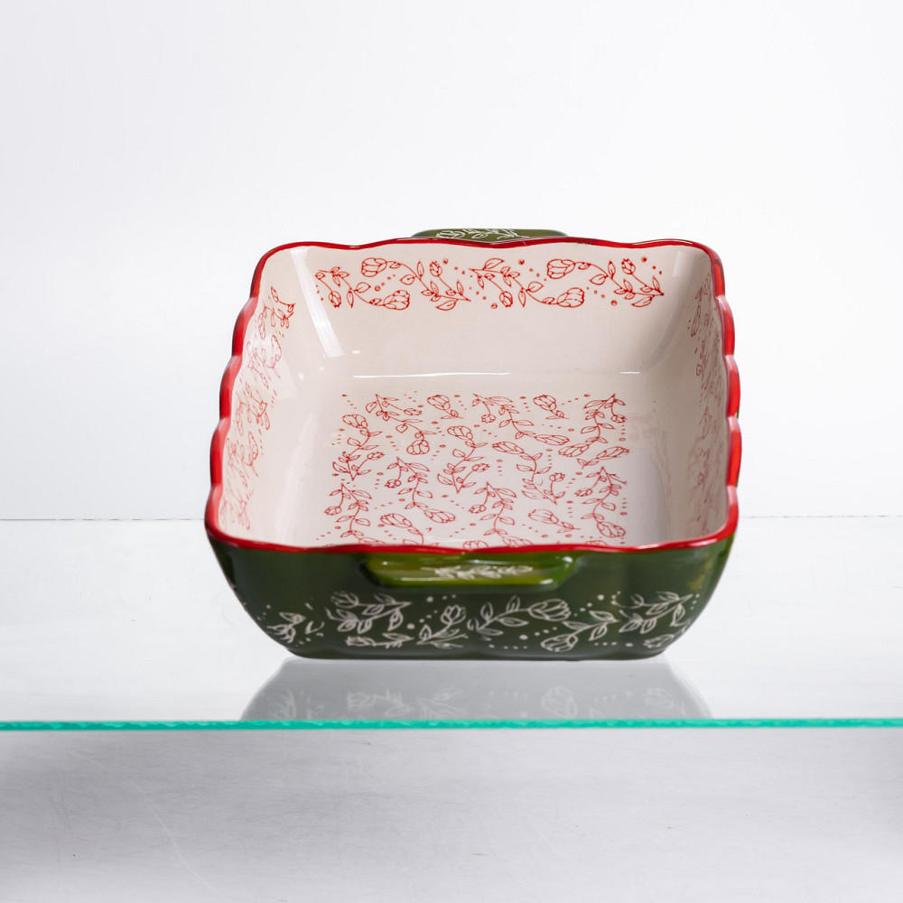 Форма для запікання Vintage 33×21×5.5 (см) прямокутна з ручками Зелена HM05-11 Київ - фото 5
