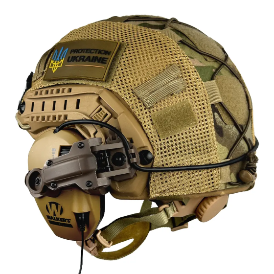 Комплект шлем Fast Helmet NIJ IIIA + наушники Walkers Razor Slim с чебурашкой + кавер Мультикам L Винница
