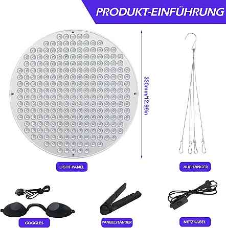 Лампа для загара 250LED 460nm круглая серебристая портативная для лица и тела складная подставка крючки Киев