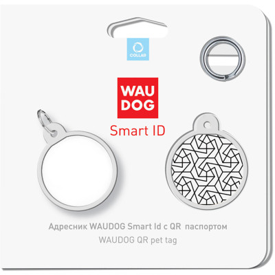 Адресник для тварин WAUDOG Smart ID з QR паспортом "Геометрія", коло 25 мм (0625-0202) Вінниця - фото 4