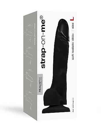 Реалистичный фаллоимитатор Strap-On-Me SOFT REALISTIC DILDO Black - Size L Sex Aura Киев