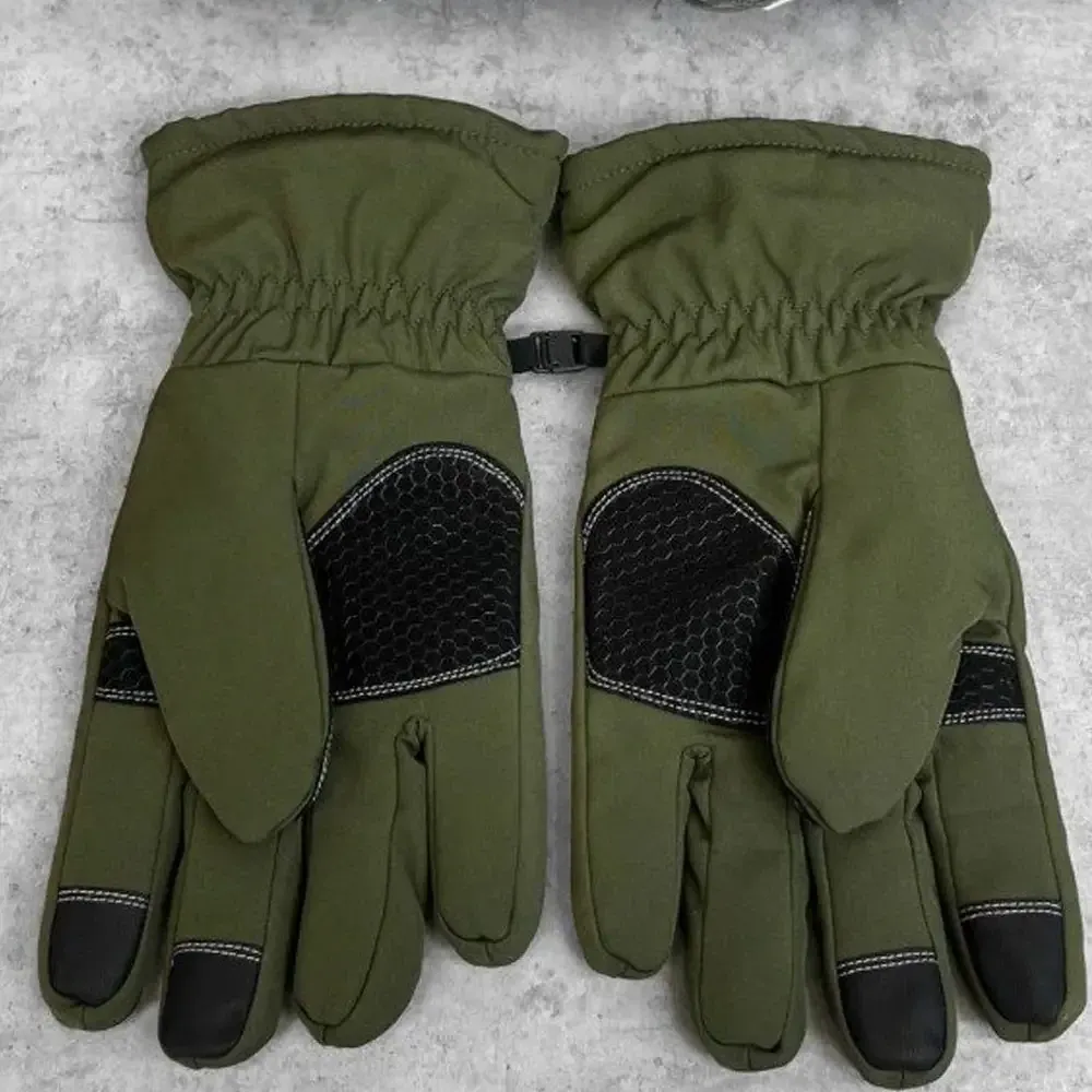 Чоловічі зимові сенсорні водовідштовхувальні рукавички для ЗСУ з карабіном олива софт йшов Одеса - фото 8