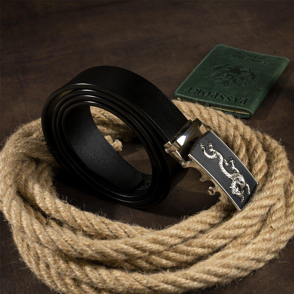 Ремінь чоловічий сріблястий дракон Чорний (Vintage) Київ - фото 4