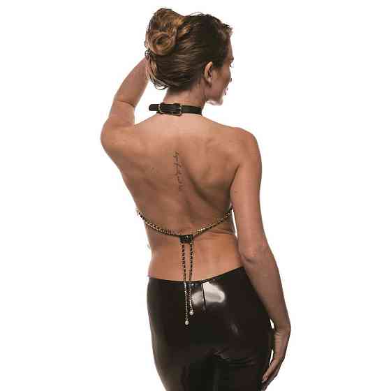 Нашийник з перловим намистом BDSM Guilty Pleasure Pearl, 6 рядів, на зав'язках Sex Aura Київ