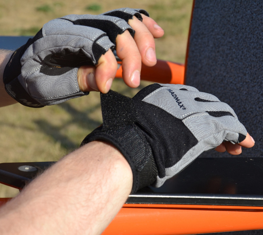 Рукавички для фітнесу MadMax MFG-871 Damasteel Grey/Black M Луцьк - фото 8