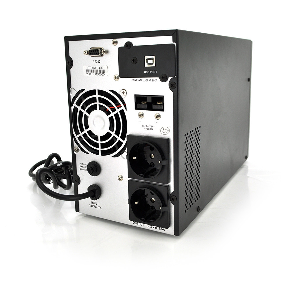 ДЖБ з правильною синусоїдою Ritar PT-1KL-LCD, 1000VA (900Вт), 36В, Струм макс. 5A, під зовнішній АКБ (355*145*226) Київ - фото 2